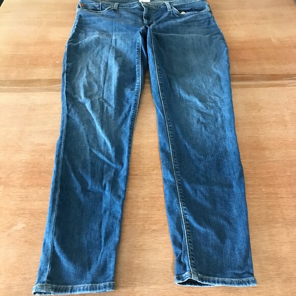 Hudson Mid Rise Ankle Natalie Super Skinny Jeans Women 32 Blue Preppy Stretch - Picture 1 of 12